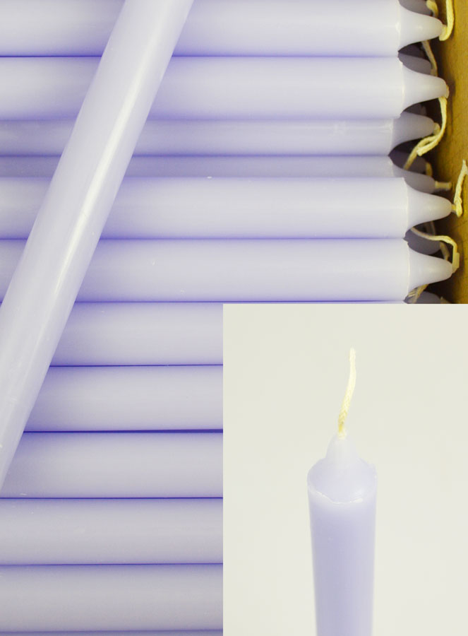 Carton 48 Cierges Teintées Masse Couleur Violet Parme (pic 4)