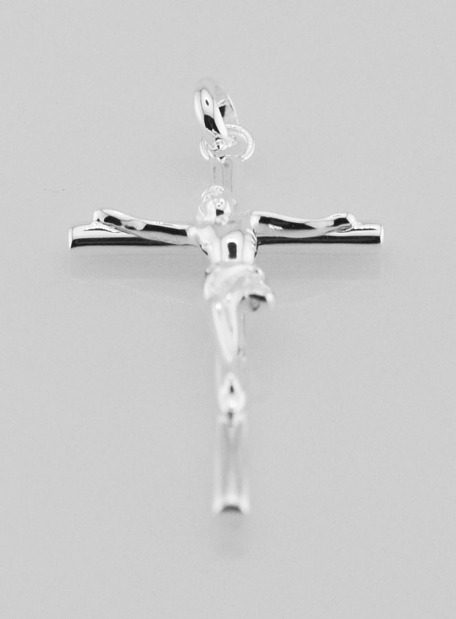 Pendentif Croix Crucifix du Christ en Argent 35mm (pic 2)