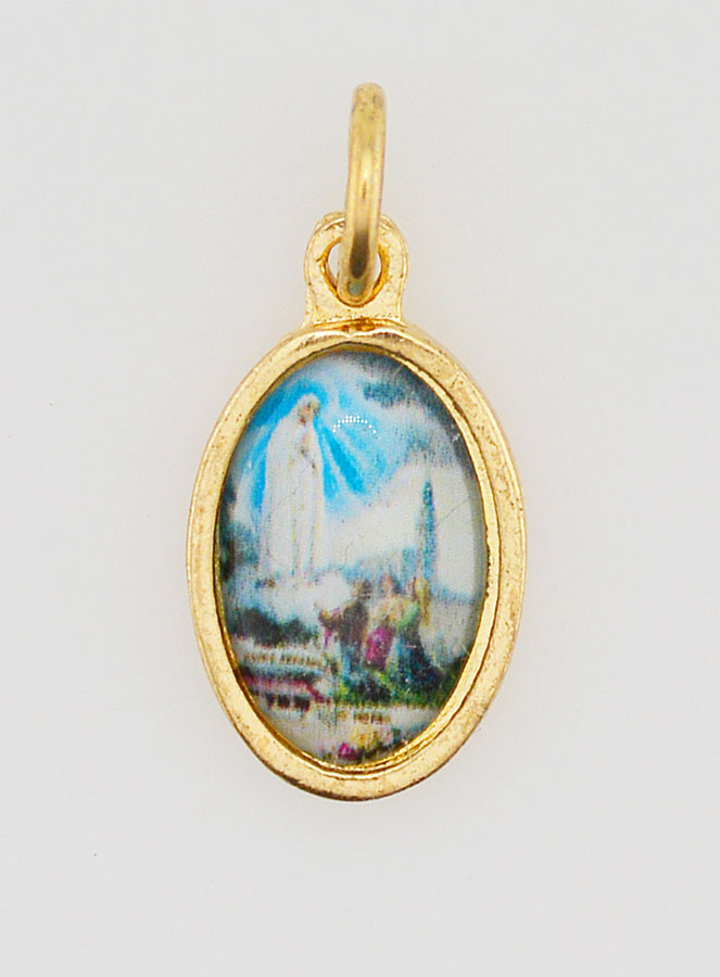 Médaille Notre Dame de Fatima Dorée - 14mm (pic 1)