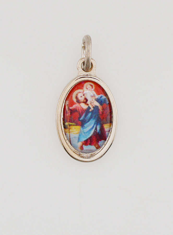 Médaille Saint Christophe Argentée - 14 mm (pic 1)