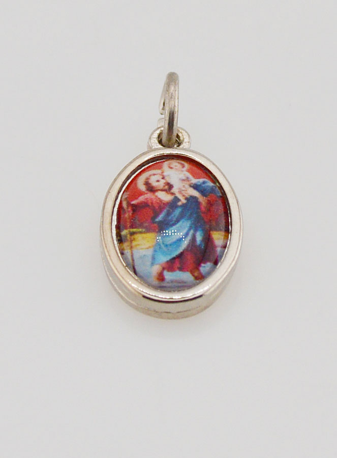 Médaille Saint Christophe Argentée - 14 mm (pic 2)