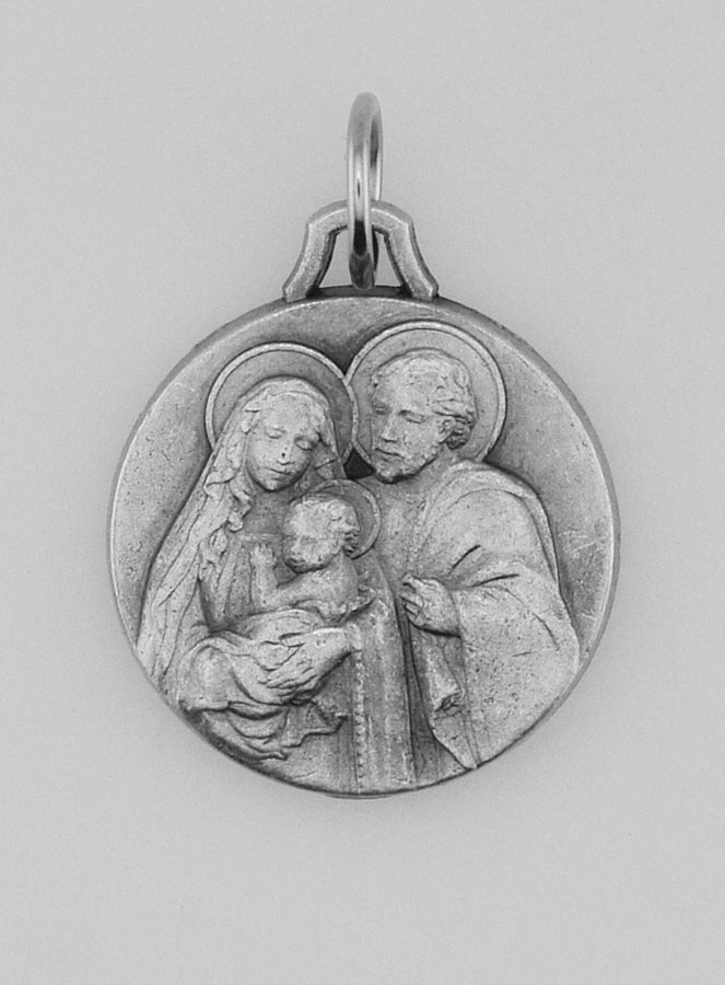 Médaille Sainte Famille en Métal Argenté - 16 mm (pic 1)