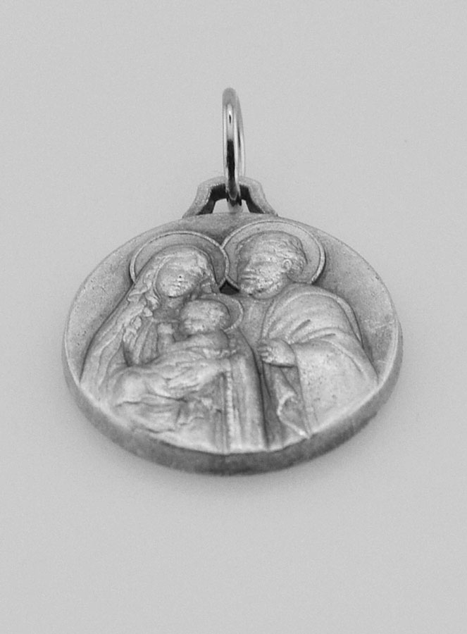 Médaille Sainte Famille en Métal Argenté - 16 mm (pic 2)