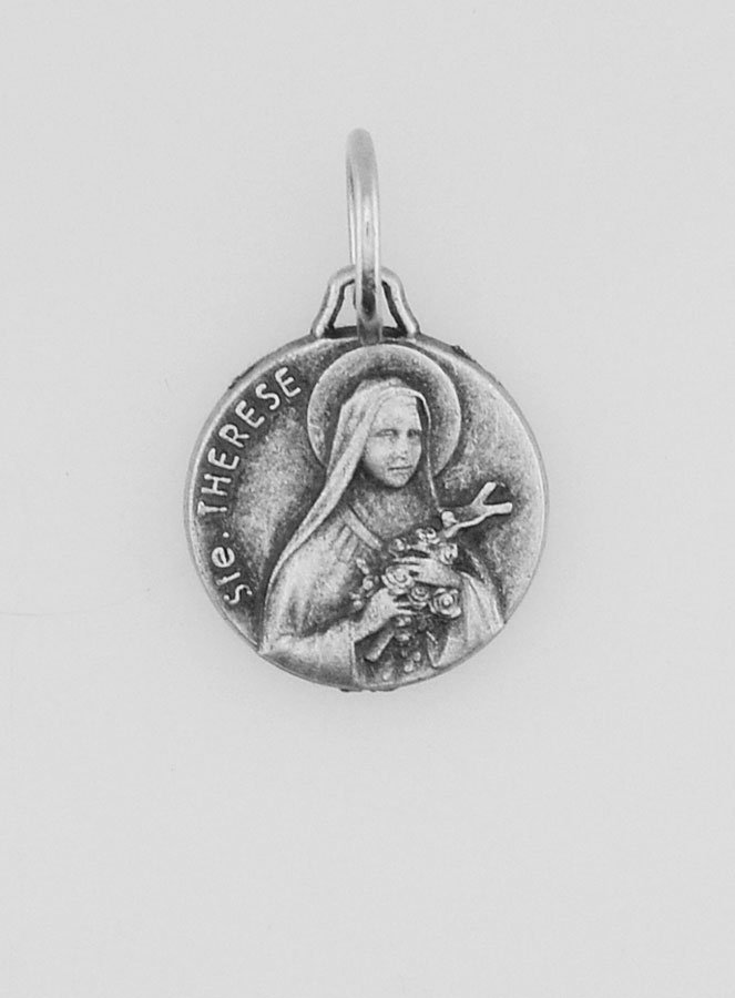 Médaille Sainte Thérèse en Métal Argenté - 10 mm (pic 1)