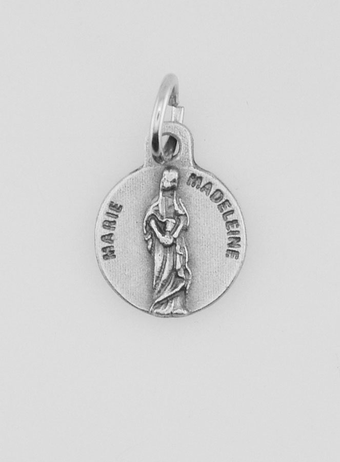 Médaille Sainte Marie-Madeleine en Métal Argenté - 10 mm (pic 1)