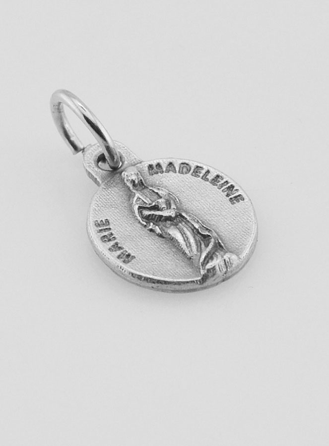 Médaille Sainte Marie-Madeleine en Métal Argenté - 10 mm (pic 3)