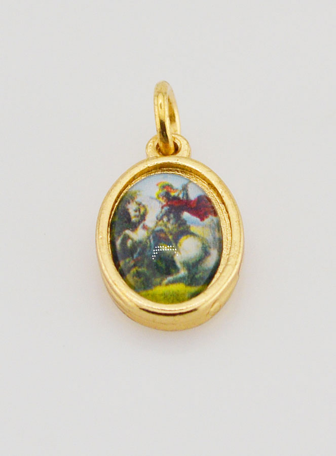 Médaille Saint Georges Dorée - 14 mm (pic 2)