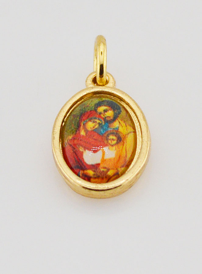 Médaille Sainte Famille de Nazareth Dorée - 14 mm (pic 2)