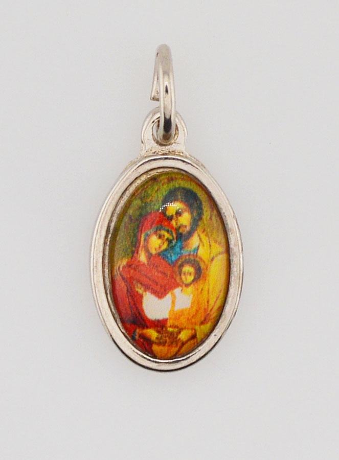 Médaille Sainte Famille de Nazareth Argentée - 14 mm (pic 1)