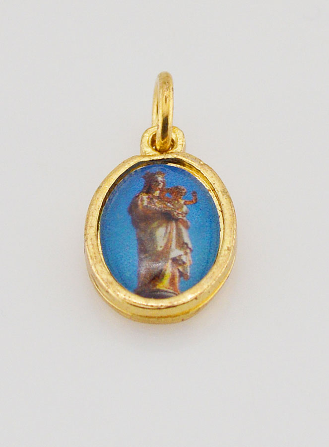 Médaille Notre Dame de la Garde - Marseille Dorée - 14 mm (pic 2)