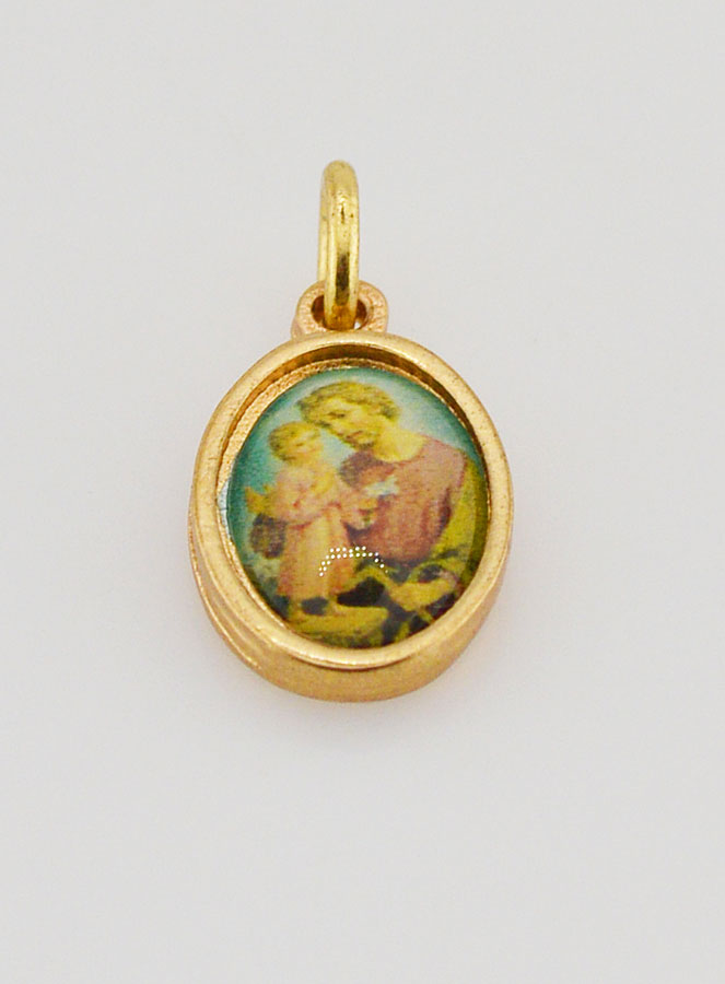 Médaille Saint Joseph Dorée - 14 mm (pic 2)
