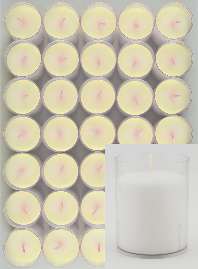 24 Bougies Veilleuses d'Église - Blanches - 20h (pic 1)