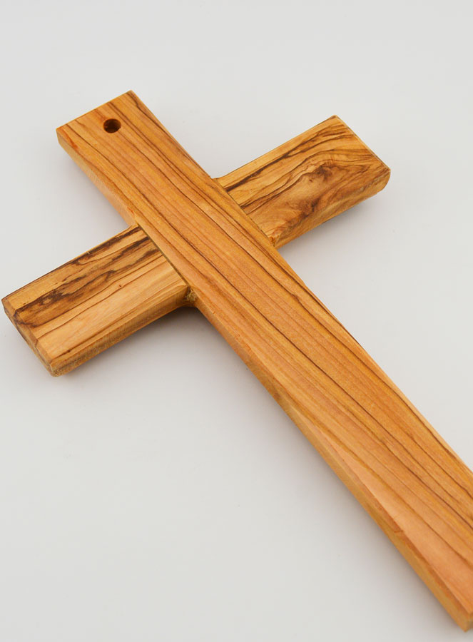 Croix en Bois d'Olivier de Terre Sainte - 22 cm (pic 4)