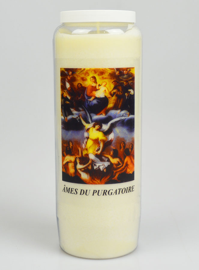 Bougie de Neuvaine pour les Âmes du Purgatoire - 17.5cm (pic 1)