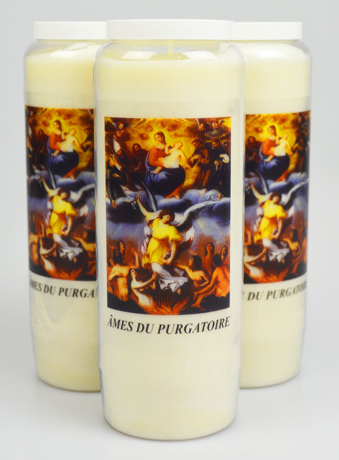 Lot de 3 Bougies de Neuvaine - Prier pour les Âmes du Purgatoire (pic 1)
