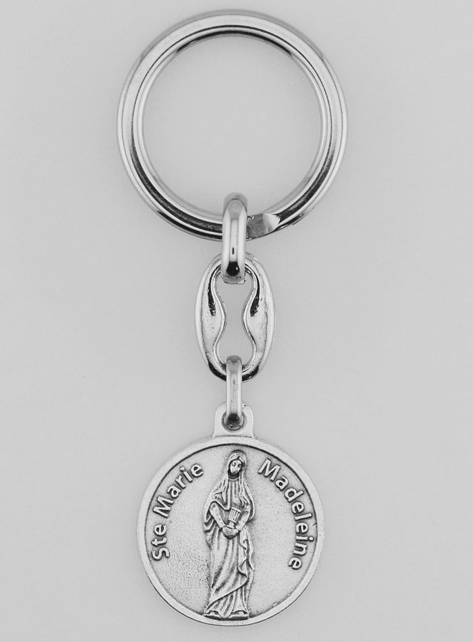 Porte-Clés de Sainte Marie-Madeleine Argenté avec Prière (pic 1)