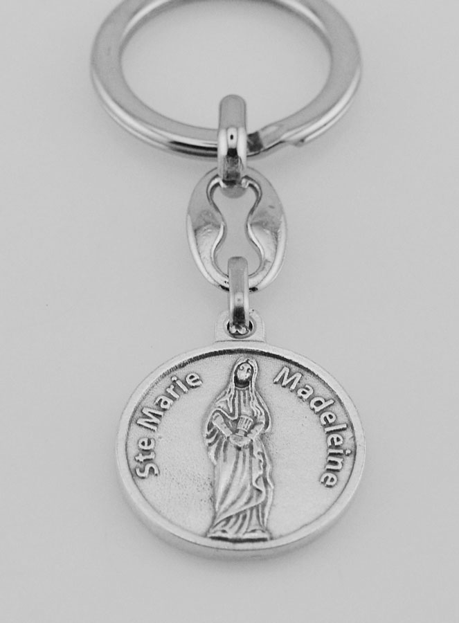 Porte-Clés de Sainte Marie-Madeleine Argenté avec Prière (pic 2)