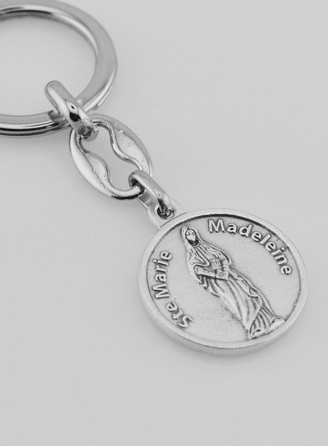 Porte-Clés de Sainte Marie-Madeleine Argenté avec Prière (pic 3)