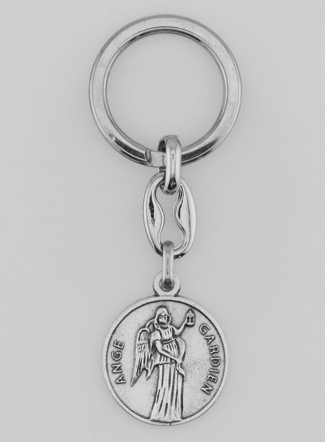 Porte-Clés Ange Gardien Protecteur Argenté avec Prière (pic 1)