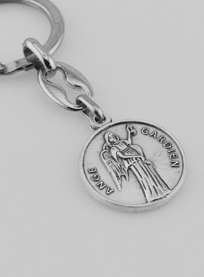 Porte-Clés Ange Gardien Protecteur Argenté avec Prière (pic 3)