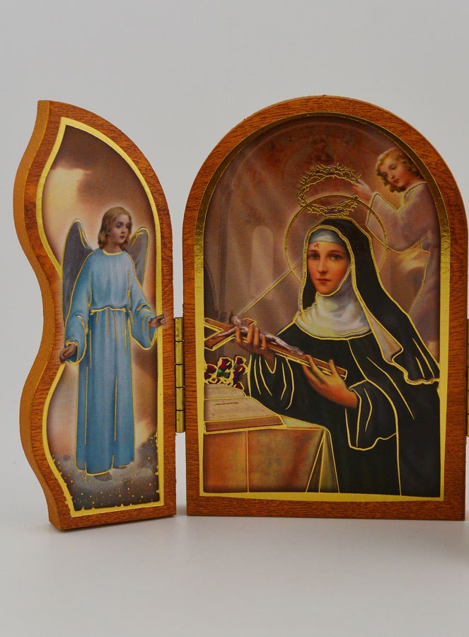 Icône Triptyque Sainte Rita de Cascia - 12 cm (pic 4)