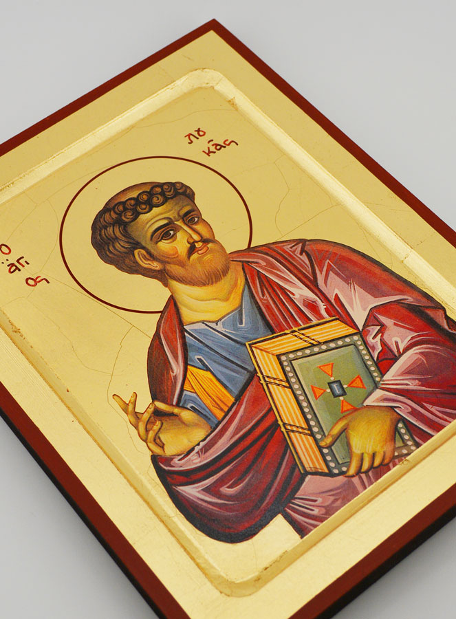 Icône Byzantine Saint Luc l'évangéliste - 22 cm (pic 3)