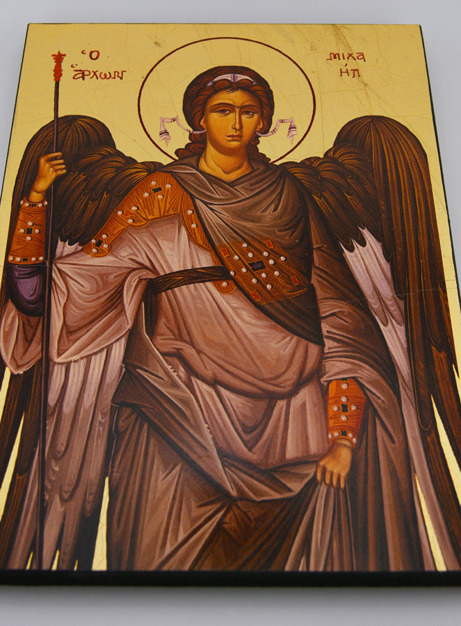 Icône Byzantine Saint Michel Archange Gris - 25 cm (pic 2)