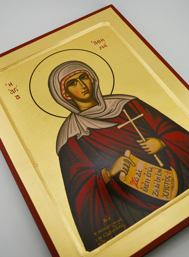 Icône Byzantine Sainte Athéna - 30 cm (pic 3)
