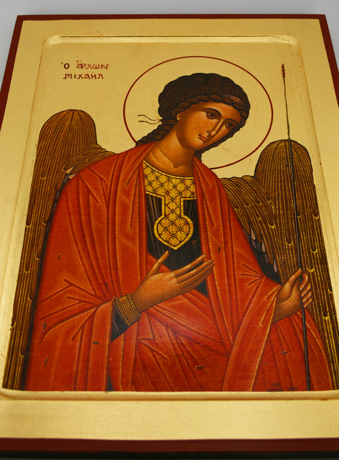 Icône Byzantine Saint Michel Archange Rouge - 30 cm (pic 2)