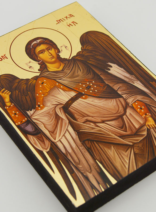 Icône Byzantine Saint Michel Archange Gris - 12 cm (pic 3)