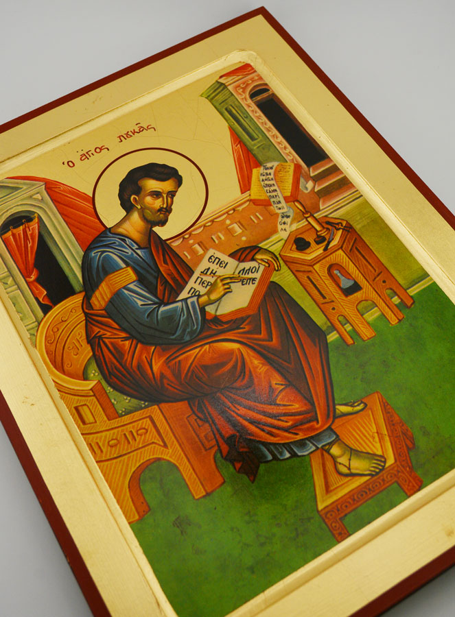 Icône Byzantine Saint Luc l'évangéliste - 30 cm (pic 3)