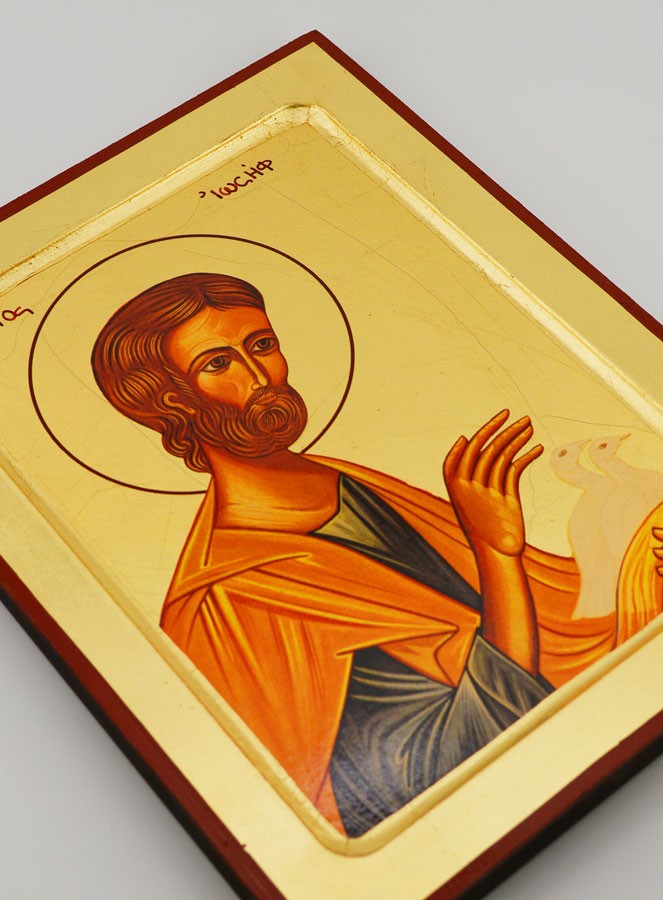 Icône Byzantine Saint Joseph aux Colombes - 22 cm (pic 3)
