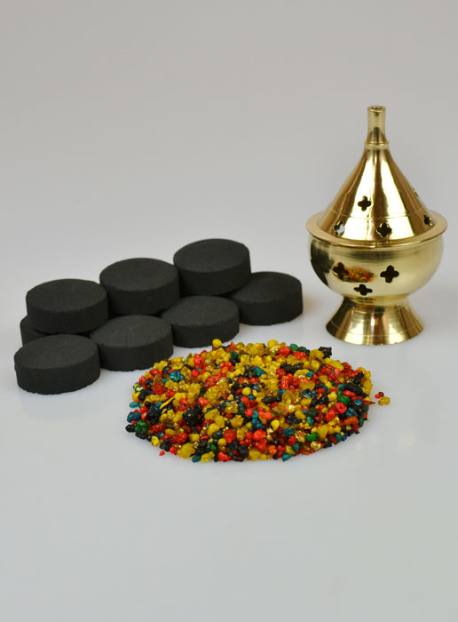 Coffret Encens des Saints + Charbon + Brûle-encens (pic 1)