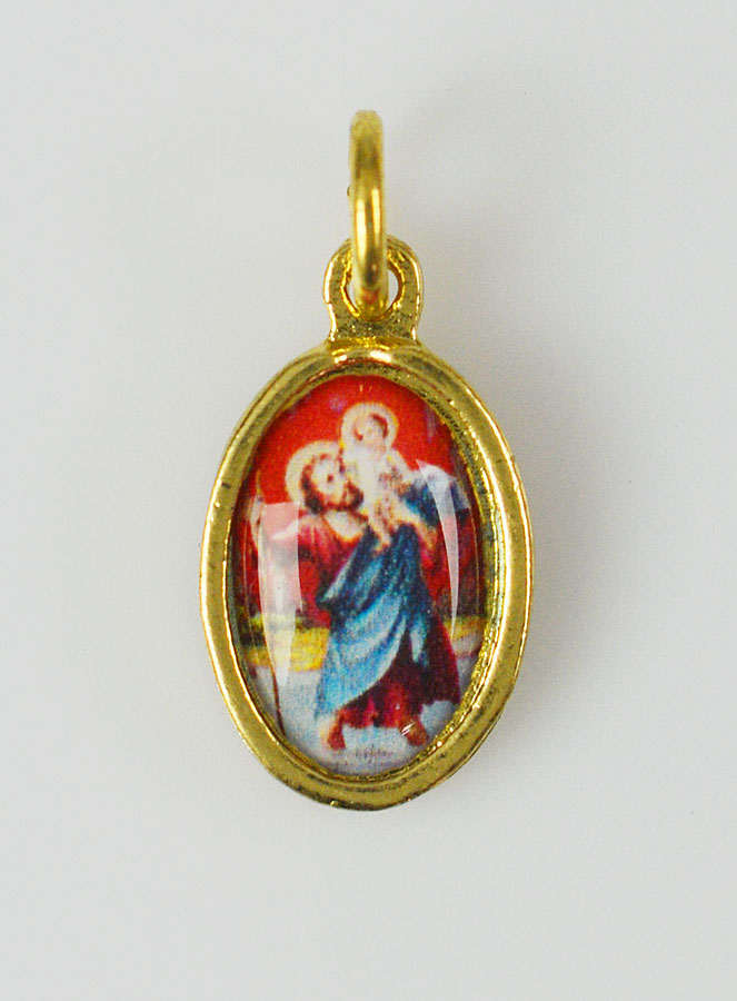 Médaille Saint Christophe Dorée - 14 mm (pic 1)