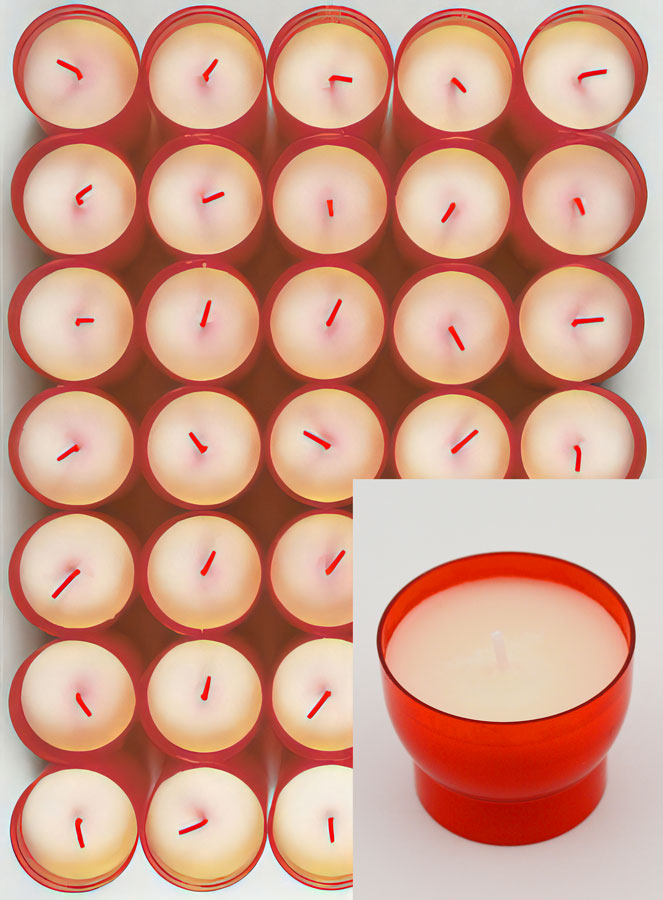 48 Bougies d'Église - Veilleuses Rouges - 6h (pic 3)