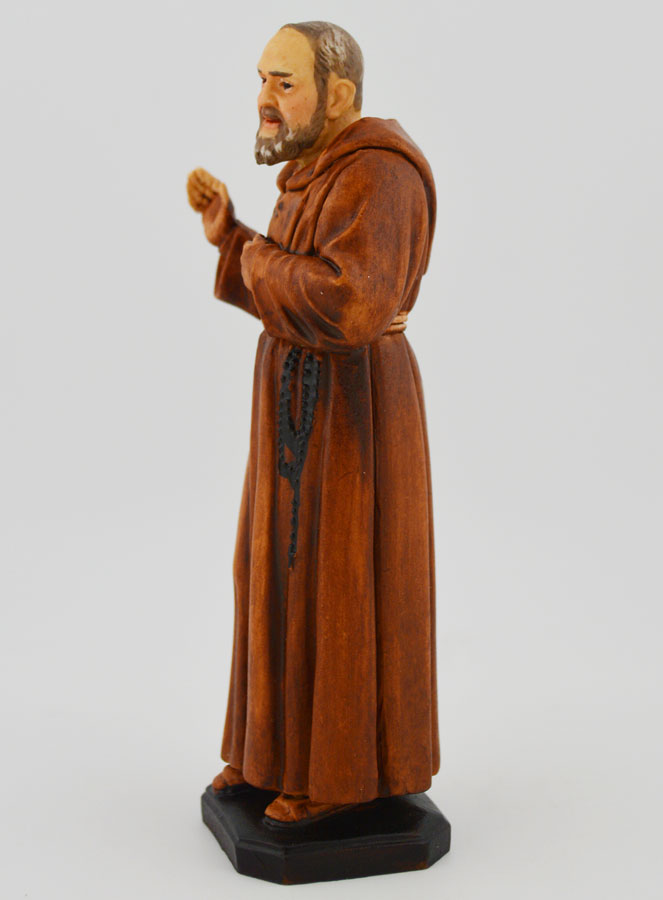 Statue Saint Padre Pio Polychromée Peinte Main - 15 cm (pic 2)