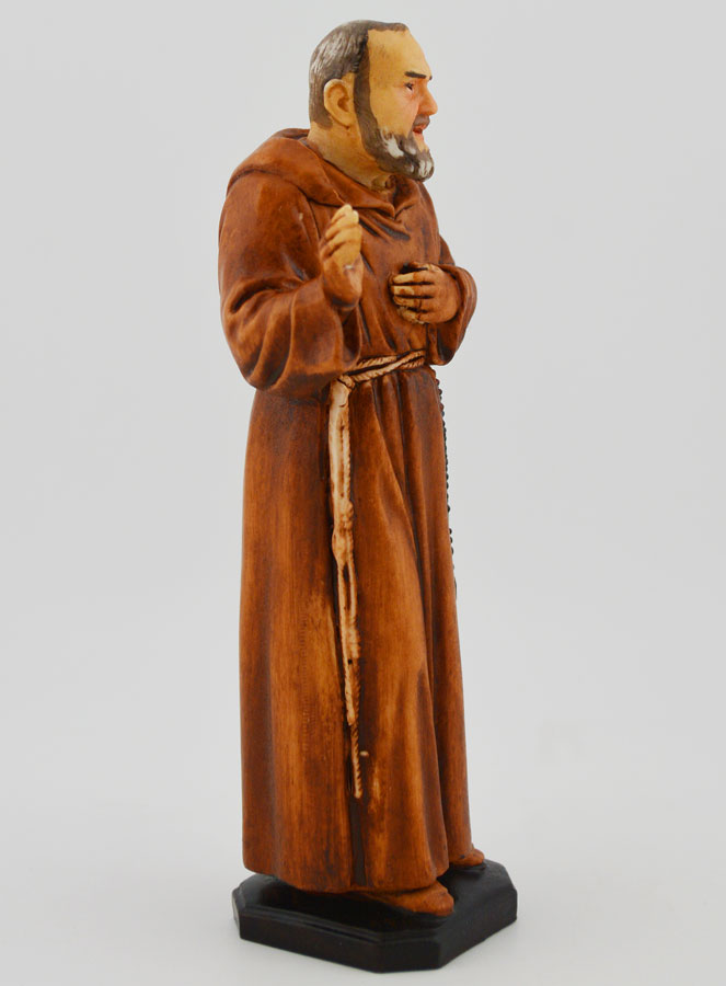 Statue Saint Padre Pio Polychromée Peinte Main - 15 cm (pic 4)