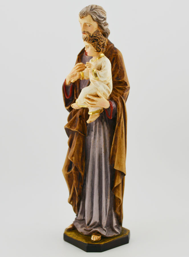 Statue de Saint Joseph Polychromée Peinte Main - 22 cm (pic 2)