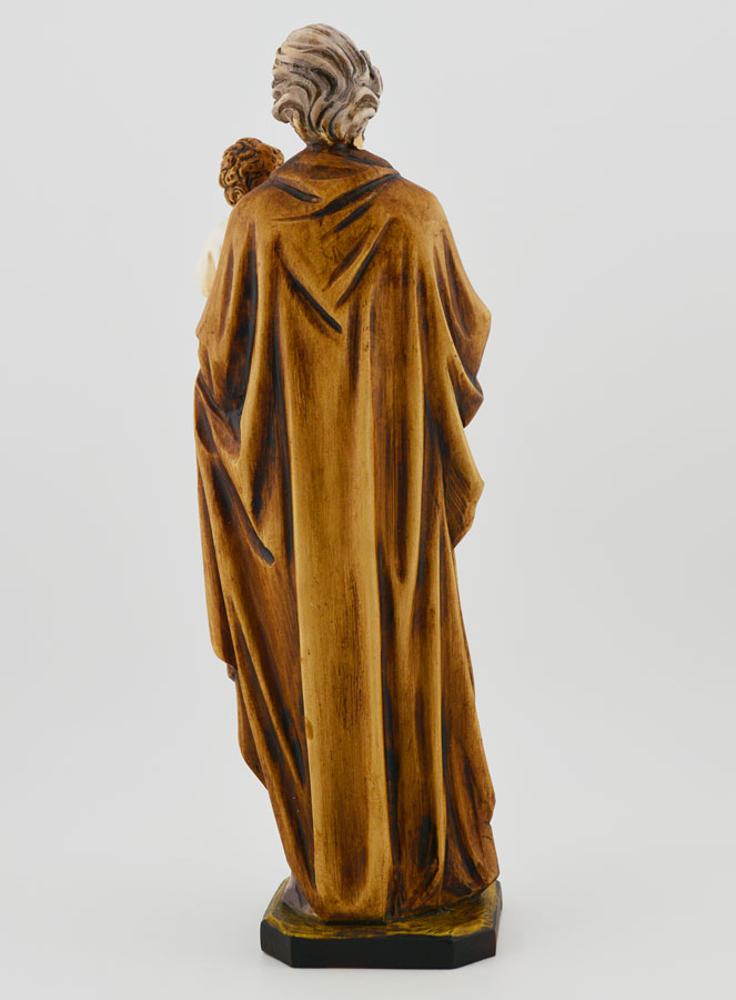 Statue de Saint Joseph Polychromée Peinte Main - 22 cm (pic 4)