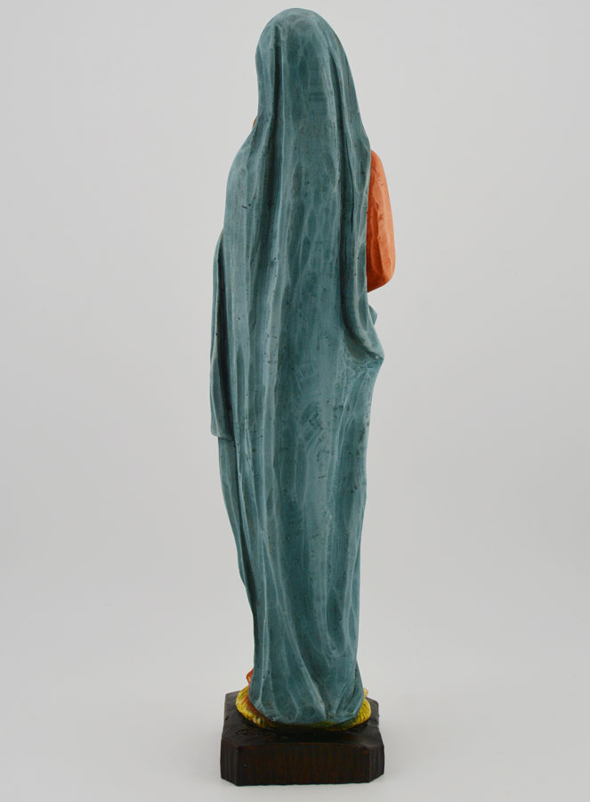 Statue Vierge Marie à l'Enfant Jésus Polychromée Peinte Main - 25 cm (pic 4)