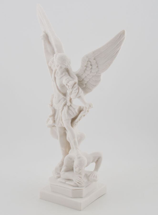 Statue Saint Michel Archange - Résine Blanche - 20 cm (pic 2)