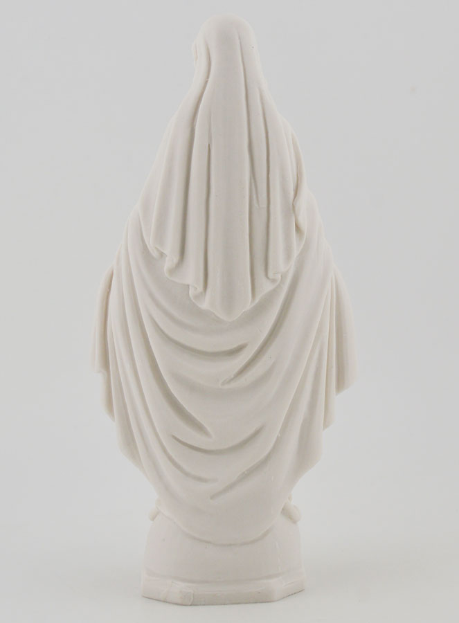 Statue Vierge Marie Miraculeuse - Résine Blanche - 14 cm (pic 4)