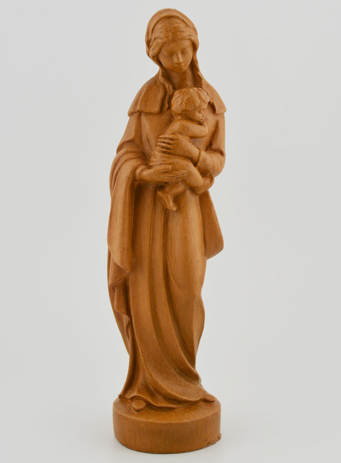 Statue Vierge Marie à l'Enfant Jésus - Renaissance - Ton Bois - 16 cm (pic 1)