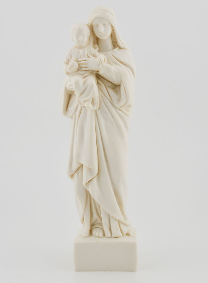 Statue Sainte Vierge Marie à l'Enfant Jésus - Ton Ivoire - 16 cm (pic 1)
