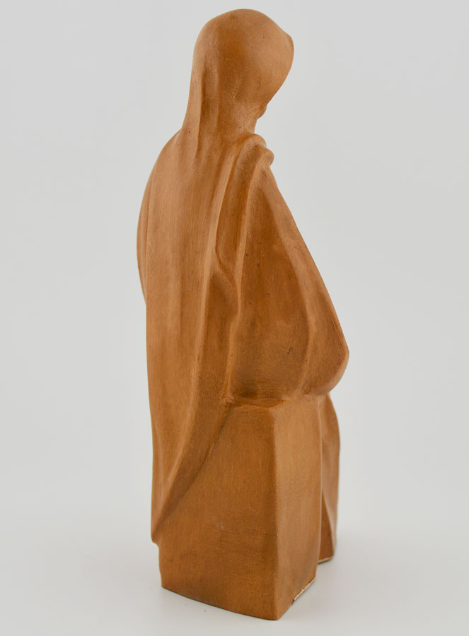 Statue Vierge Marie Assise à l'Enfant Jésus - Ton Bois - 16 cm (pic 4)