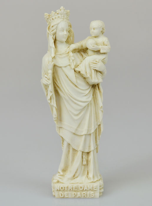 Statue Notre Dame de Paris - Ton Ivoire - 14 cm (pic 1)