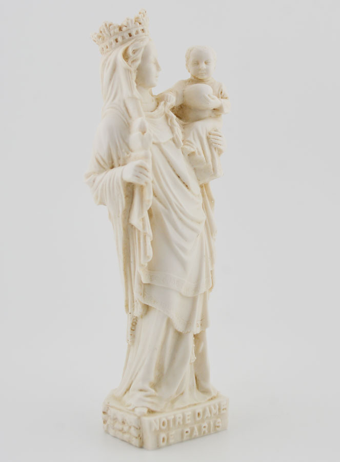 Statue Notre Dame de Paris - Ton Ivoire - 14 cm (pic 3)