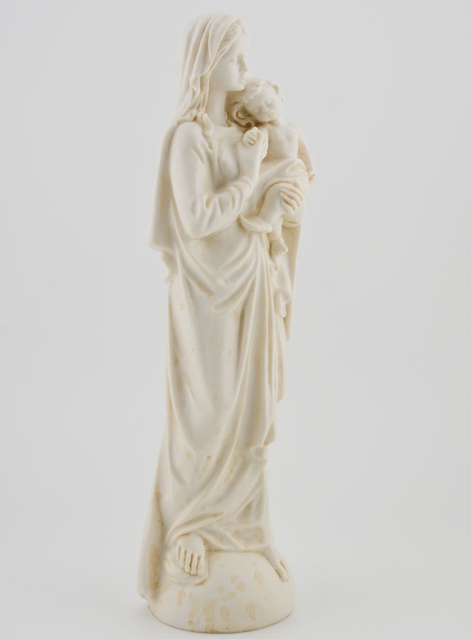 Statue Notre Dame de Tendresse à l'Enfant Jésus - Ton Ivoire - 20 cm (pic 3)