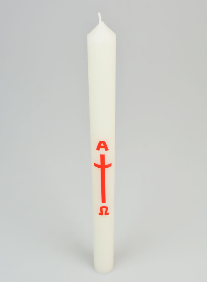Bougie Cierge de Baptême - Alpha Oméga - 30 cm (pic 2)