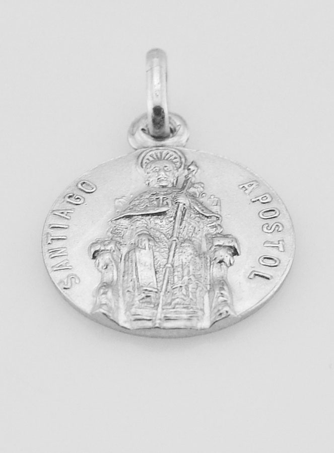 Médaille Saint Jacques de Compostelle en Argent Massif - 17 mm (pic 2)